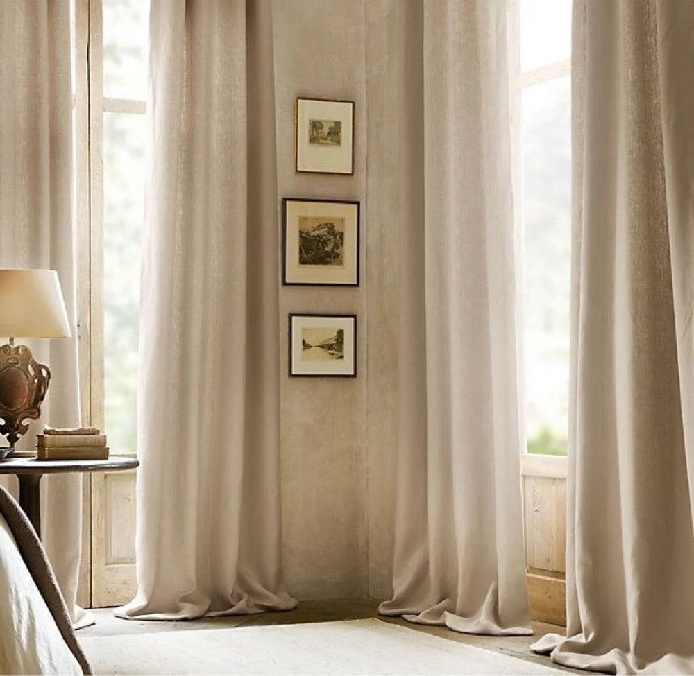 Linen curtains for living room, Linen curtains bedroom,White linen curtains,Beige linen
