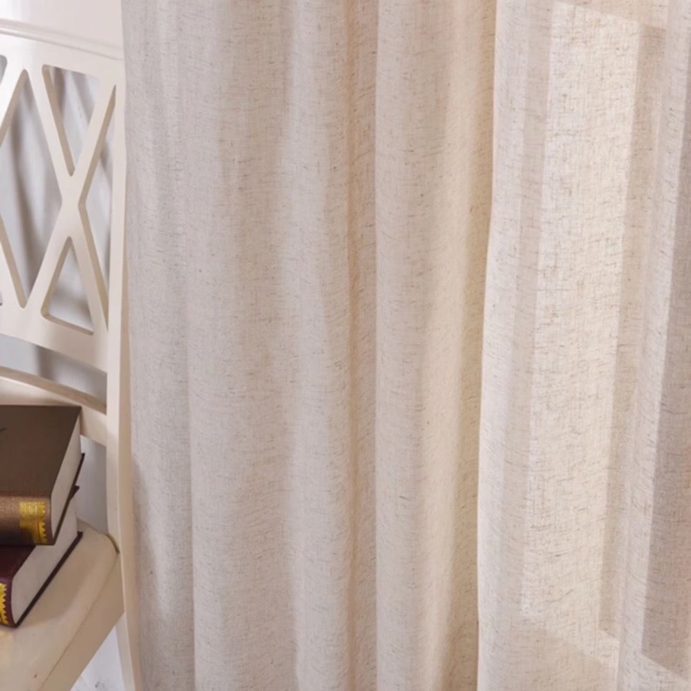 Natural Linen Curtains White, Farmhouse Curtains For Living Room, Scandinavian Linen