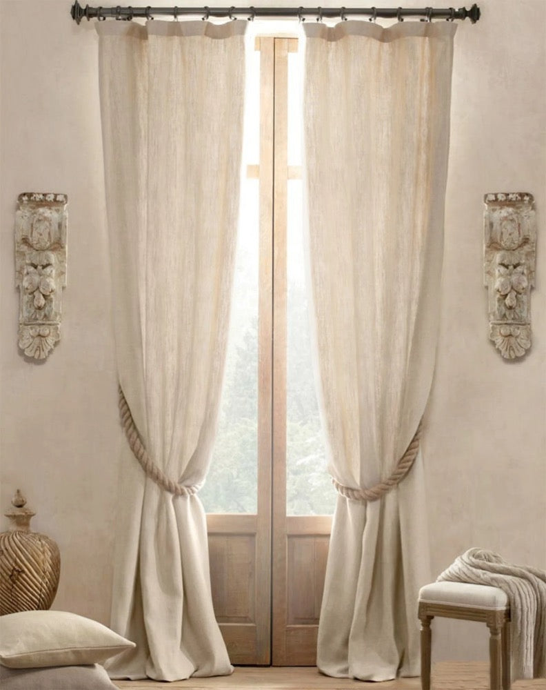 Linen curtains for living room, Linen curtains bedroom,White linen curtains,Beige linen