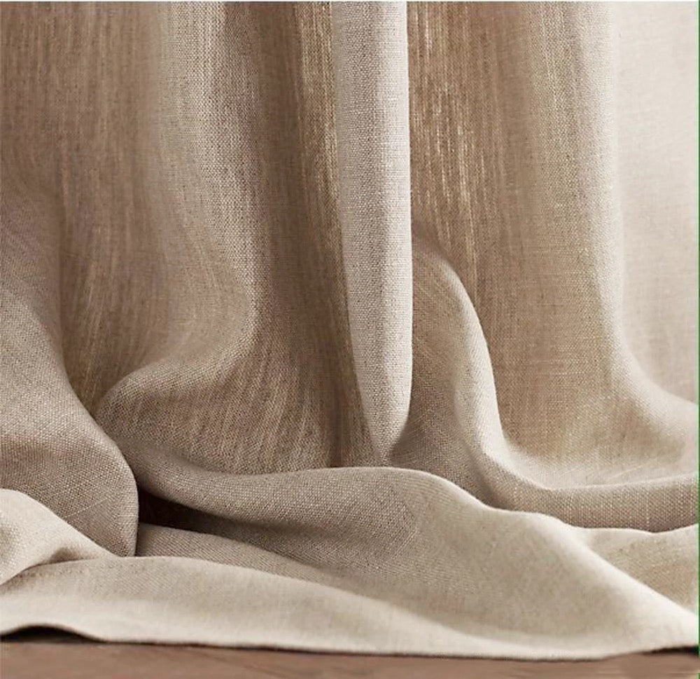 Natural Linen Curtains White, Farmhouse Curtains For Living Room, Scandinavian Linen